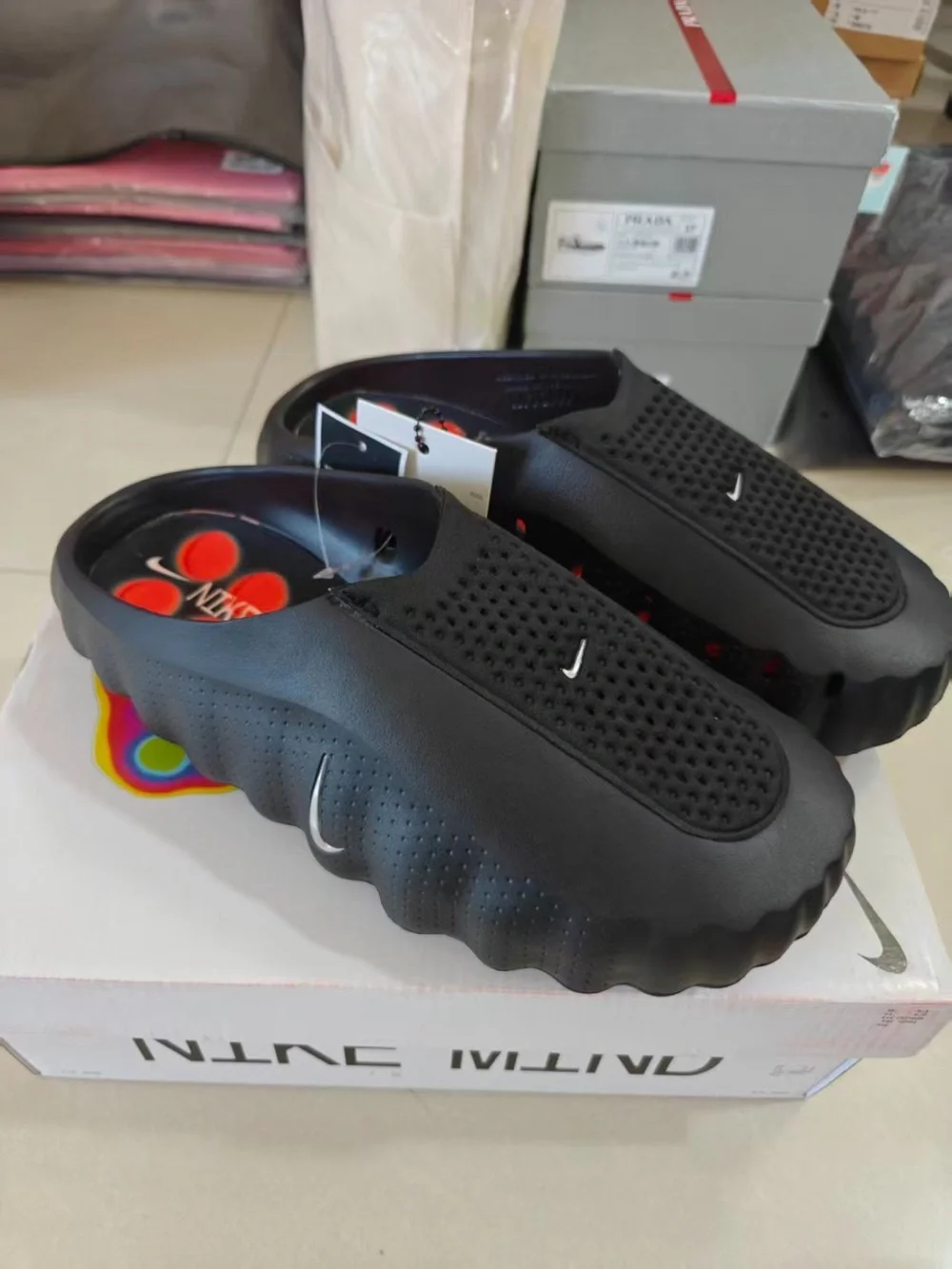 Nike Men’s Black Slip-On Perforated Clog